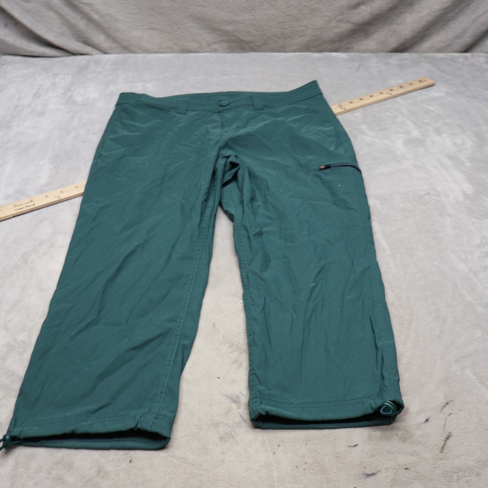 Eddie Bauer Pants Women 8 Green Stretch Hiking Outdoor Comfort Adventure 32x22